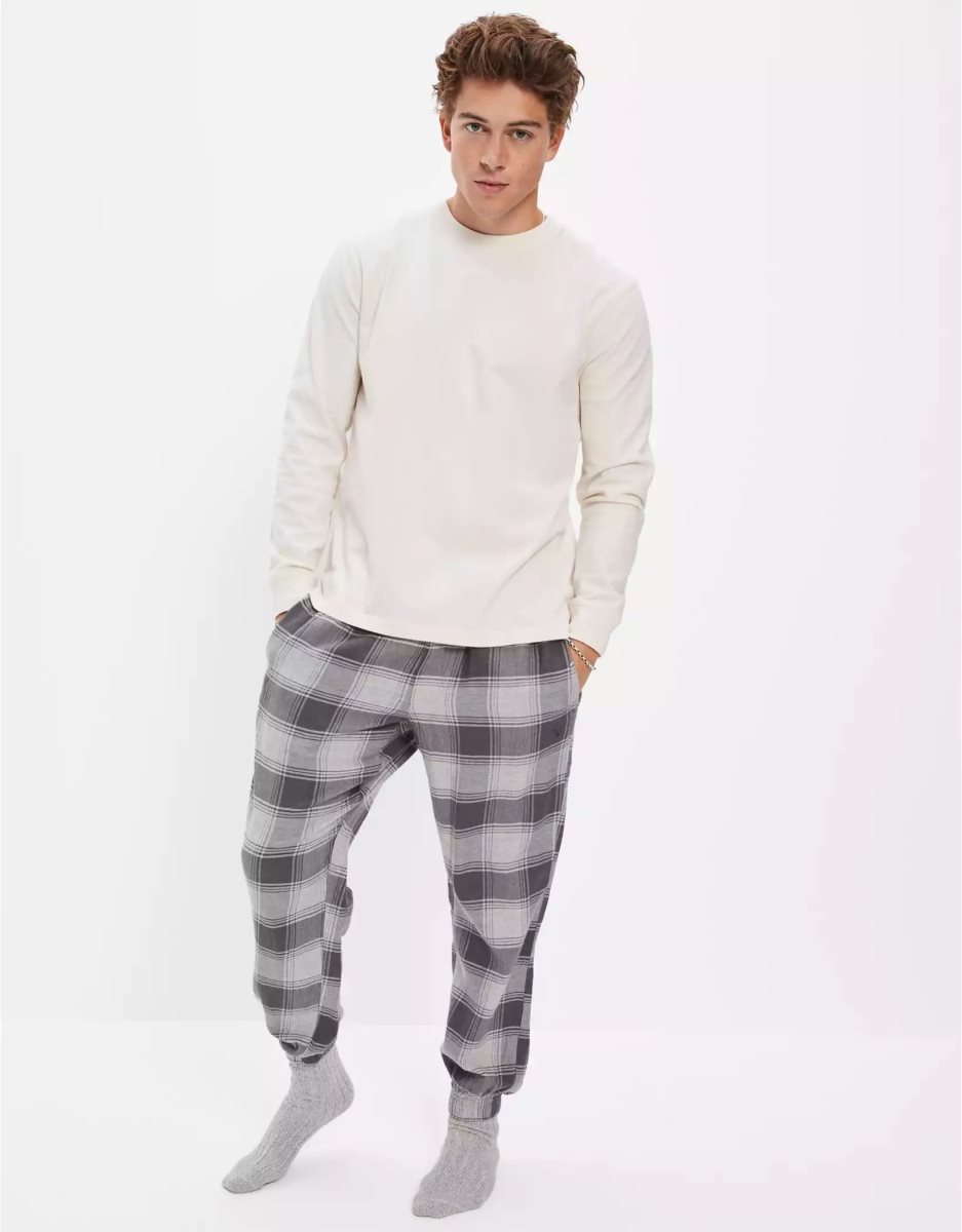 Loungewear American Eagle AE Flannel Joggers Grise Homme | CZH-05516472